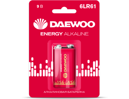 Элемент питания Daewoo 6LR61 ENERGY Alkaline 2021 BL-1