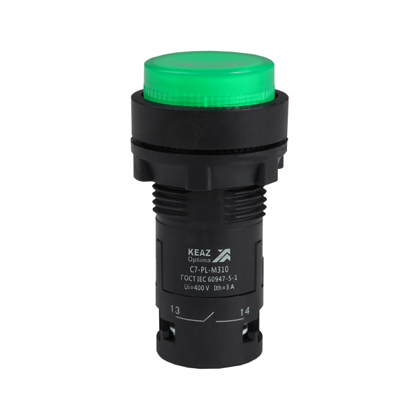 Кнопка с подсветкой OptiSignal Compact D22 С7-PL-M310 зеленая 1НО 230 В AC XB7NW33M1 (кратно 1)