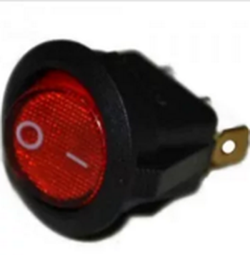 Выключатель клавишный круглый 250V 6А (3с) ON-OFF красный с подсветкой (RWB-214, SC-214, MIRS-101-8) 36-2570 REXANT 36-2570
