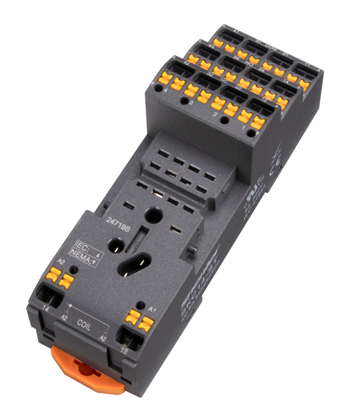 SKC14-ST Цоколь SKC14-ST, 8A(300V),push-in, черный, на рейкуDIN35/панель, для RKE,RKF, R4N, MY4, 55.34,КMY4, PT4, RCM5