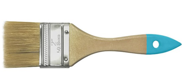 Кисть флейцевая, натур. cветлая щетина, деревянная ручка  2" (50 мм)
