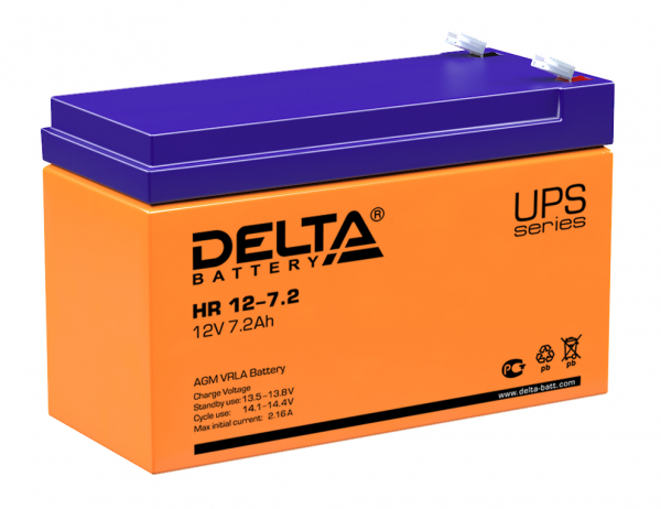 Свинцово-кислотный аккумулятор Delta HR 12-7.2