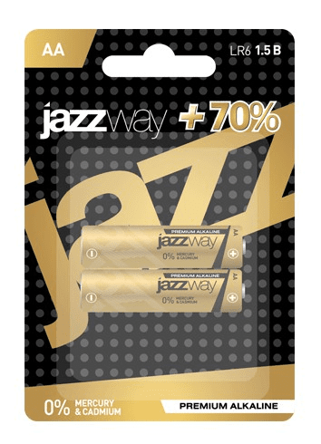 Батарейка AA JAZZway LR6 PREMIUM Alkaline BL-2 ДЛЯ ЦИФРОВОЙ ТЕХНИКИ (кратно 2)