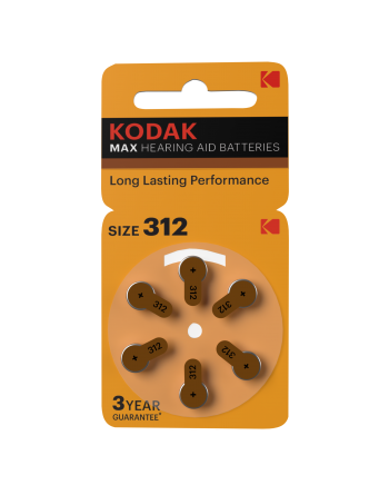 Батарейка Kodak ZA312-6BL MAX Hearing Aid слуховые (60/300/45000) (кратно 6)