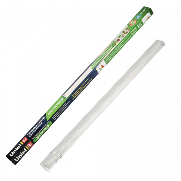 ULI-P12-18W/SPLE IP40 WHITE Светильник для растений светодиодный линейный, 560мм, выкл. на корпусе. Спектр для фотосинтеза. TM Uniel