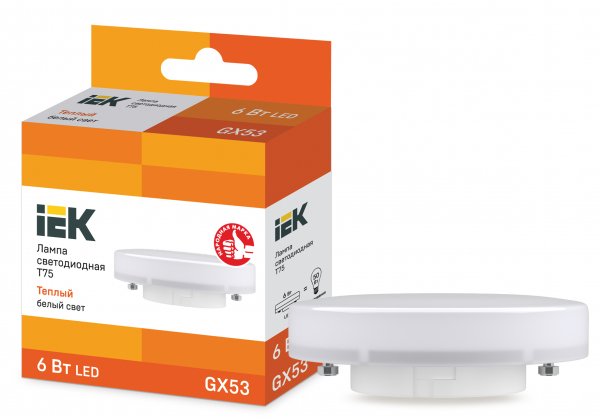 Светодиодная лампа IEK  6Вт 230В 3000К GX53