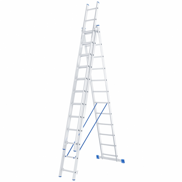 Лестница СИБРТЕХ 3-секционная алюминиевая 3*12ступеней 335/560/786   97822