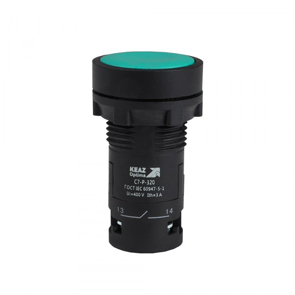 Кнопка OptiSignal Compact D22 С7-P-320 зеленая 2НО XB7NA33 (кратно 1)