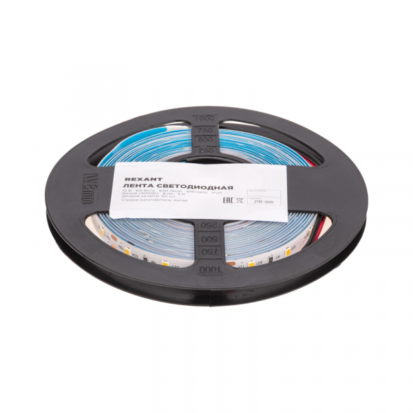 REXANT Лента IP20 12V 9,6Вт/м 4000К SMD2835 60 LED/м 8мм, 5м