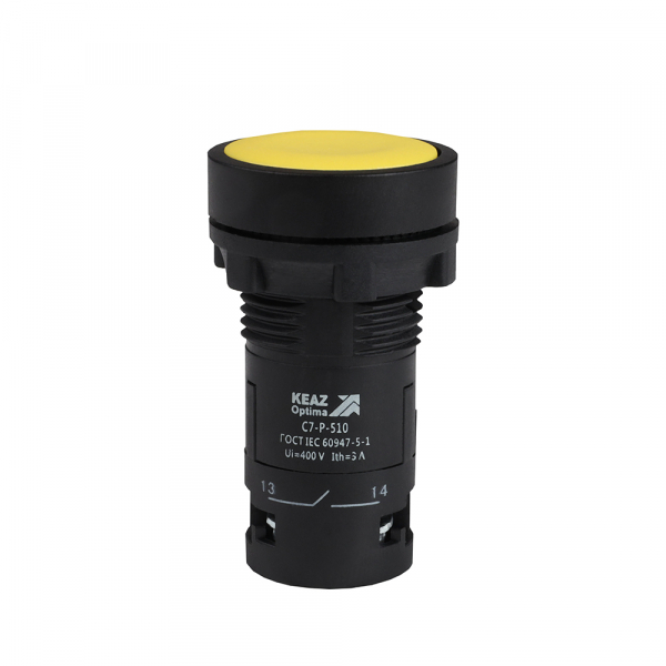 Кнопка OptiSignal Compact D22 С7-P-510 желтая 1НО XB7NA51 (кратно 1)