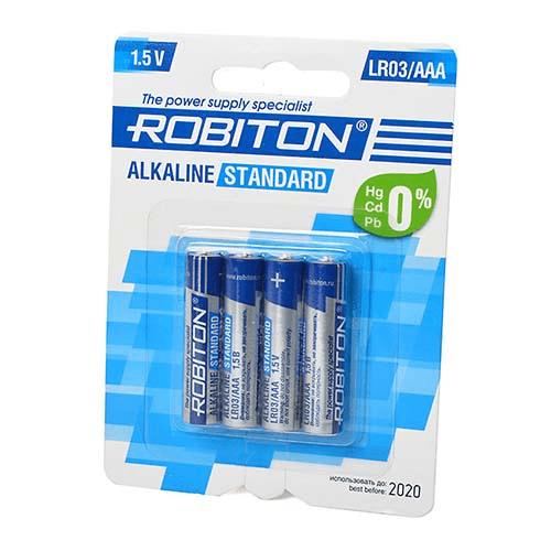 Батарейка AAA ROBITON STANDARD LR03 BL4 (кратно 4)