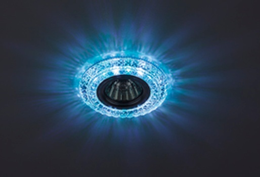 Светильник точечный ЭРА DK LD3 SL/WH+BL декоративный cо светодиодной подсветкой  (белый+голубой), прозрачный