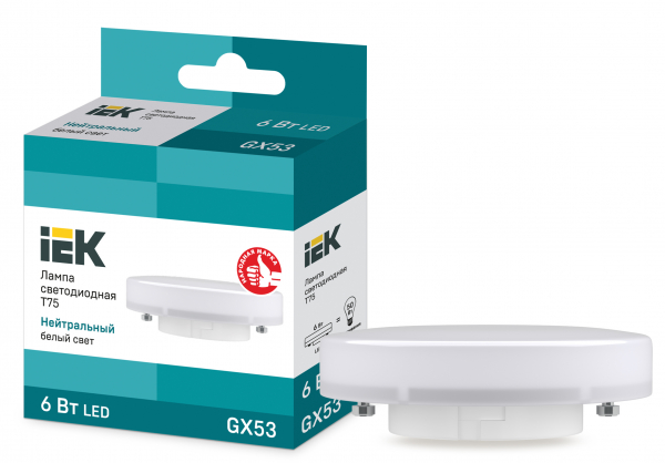 Светодиодная лампа IEK  6Вт 230В 4000К GX53