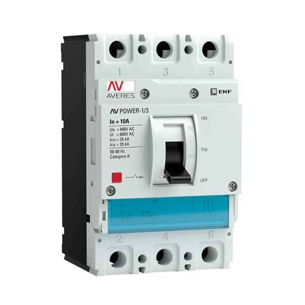 Автоматический выключатель AV POWER-1/3 10А 35kA TR EKF AVERES