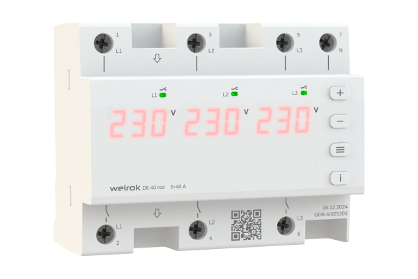 Реле напряжения Welrok D6-40 red