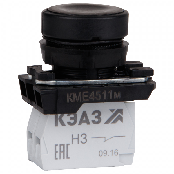 Кнопка КМЕ4511м черный 1но+1нз цилиндр IP54 КЭАЗ
