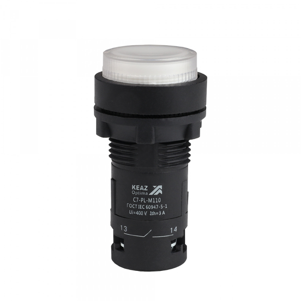 Кнопка с подсветкой OptiSignal Compact D22 С7-PL-M110 белая 1НО 230 В AC XB7NW31M1 (кратно 1)
