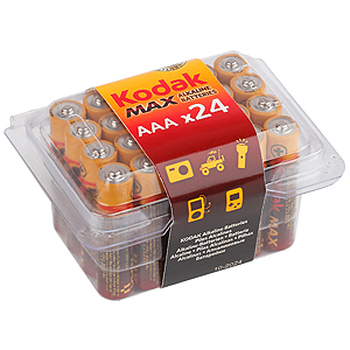 Батарейка AAA Kodak MAX LR03-24 plastic box  [24 3A PVC] (24/480/33600) (кратно 24)