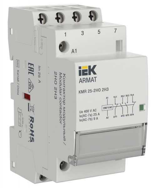 Контактор модульный  25А 230В  2НО 2НЗ AC KMR ARMAT AR-KMR10-025-22-230