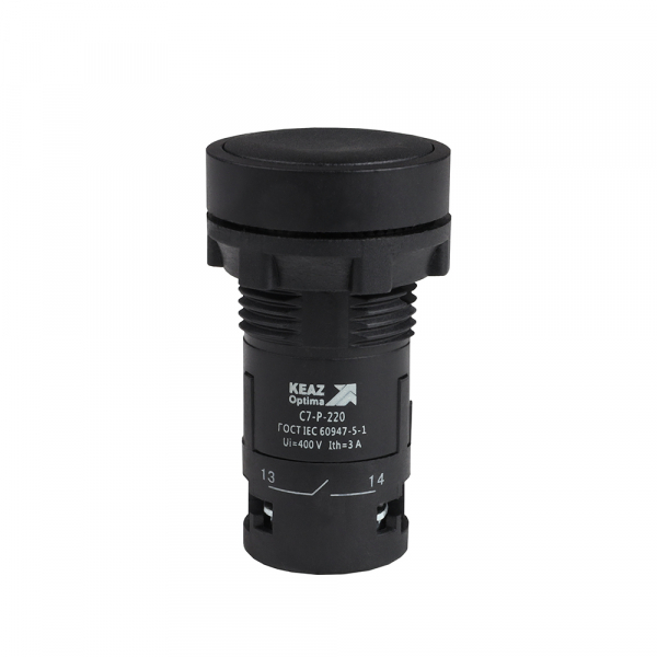 Кнопка OptiSignal Compact D22 С7-P-220 черная 2НО XB7NA23 (кратно 1)