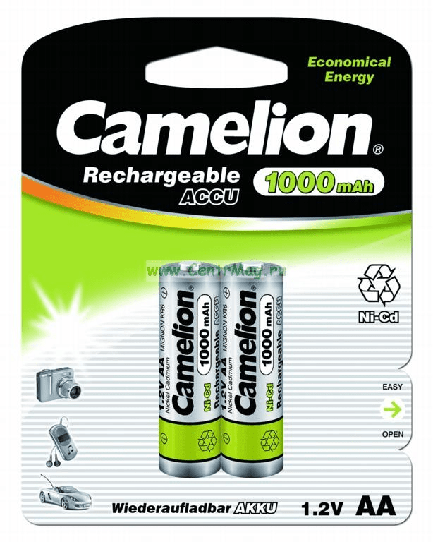 Аккумулятор CAMELION R6 1000 mAh Ni-Cd BL-2 (кратно 2)