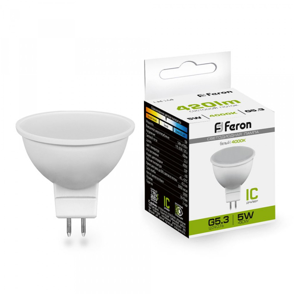 Светодиодная лампа Feron MR16  5Вт 230B 4000К G5.3