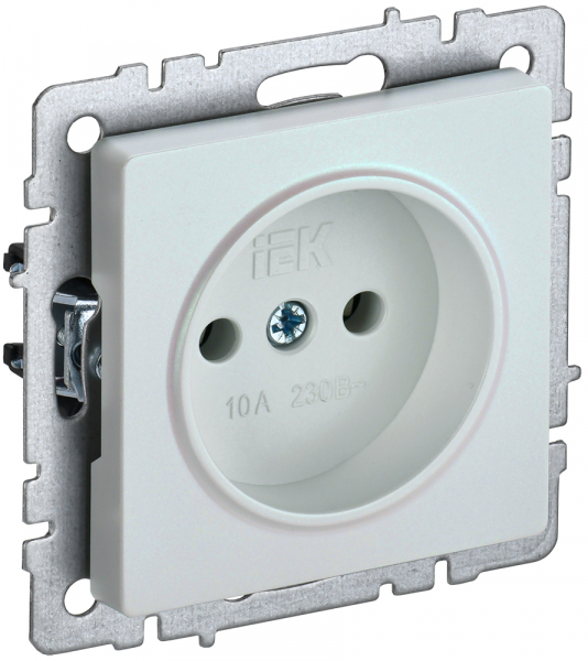 Розетка без заземления без шторки 10А BRITE РС10-1-0-БрЖ ЖЕМЧУГ IEK