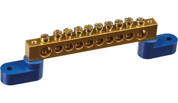 Шина нулевая на двух угловых изоляторах Navigator NBB-M812-10C2/B 8*12, 10 отверстий (10 шт.) 71 178