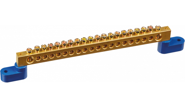 Шина нулевая на двух угловых изоляторах Navigator NBB-M812-20C2/B 8*12, 20 отверстий (10 шт.) 71 180