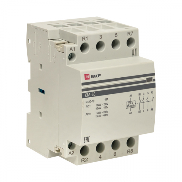 Контактор модульный  63А 230В 2НО+2НЗ (3 мод.) КМ РУ PROxima km-3-63-22 EKF