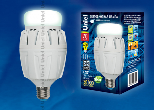 Светодиодная лампа Uniel LED-M88-70W/NW/E27/FR ALV01WH