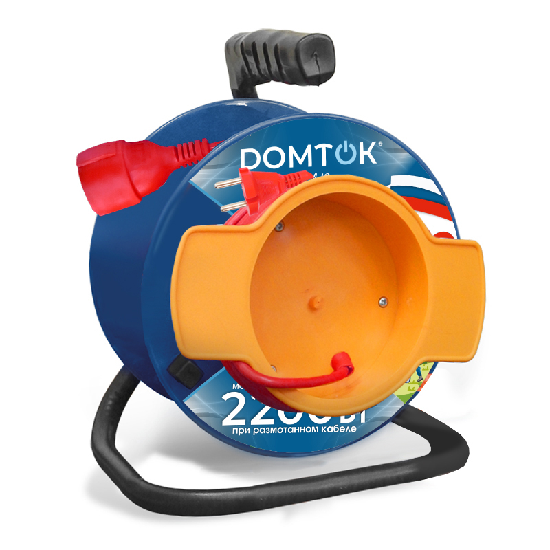 Удлинитель на кат. DOMTOK с 1 выносн. роз. 2200 Вт 20м
