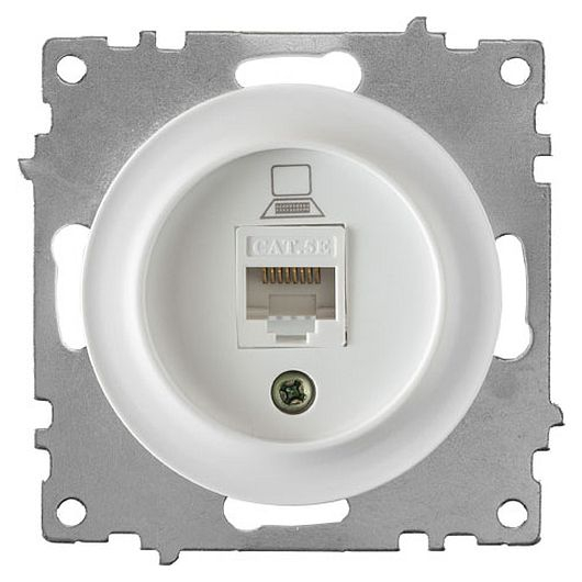 Розетка одиночная компьютерная LORENCE БЕЛЫЙ 1xRJ45 категория 5e механизм 1E20701300