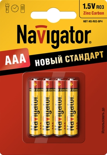Элемент питания Navigator NBT-NS-R03-BP4 94 767 (кратно 4)