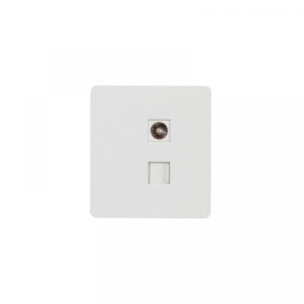 Розетка ROUND компьютерная RJ45 кат6 + TV с/у перламутр KRANZ