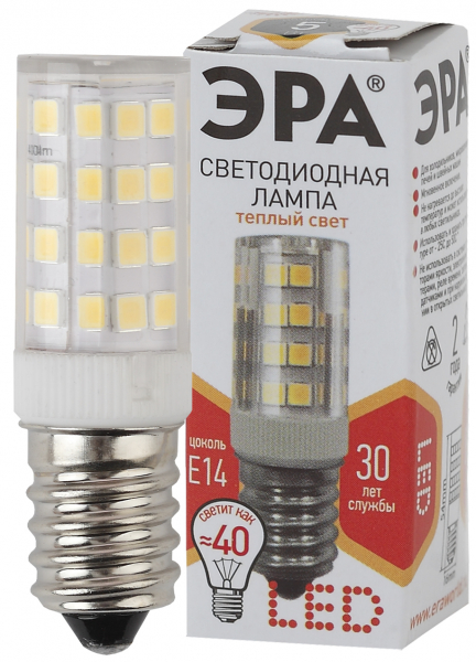 Светодиодная лампа ЭРА LED smd T25-5W-CORN-827-E14