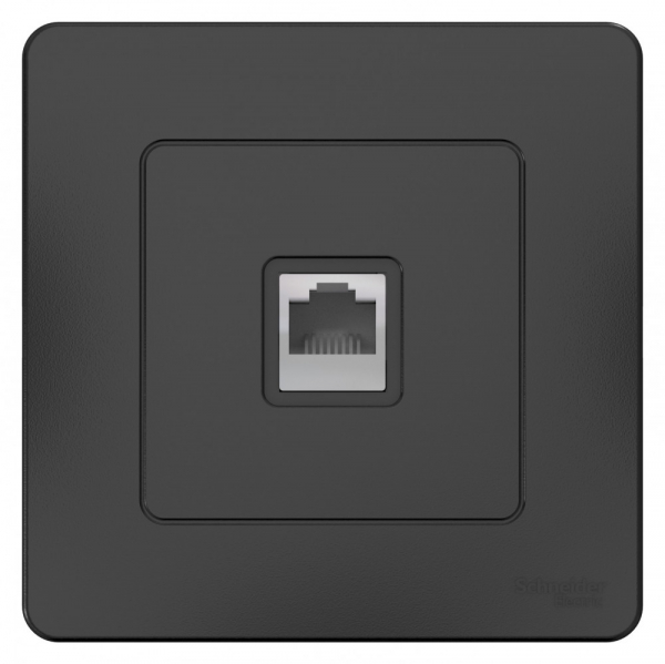 Розетка компьютерная RJ45 категория 5E BLANCA АНТРАЦИТ скрытая установка BLNIS045006