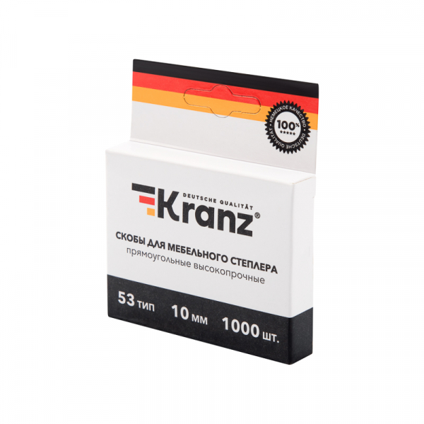 Скобы для мебельного степлера KRANZ 10 мм, тип 53, 1000 шт. KR-12-5503