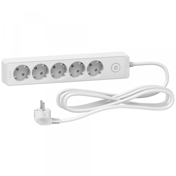 Удлиннитель бытовой 5 гнезд 3м с заземлением ПВСбелый Schneider Electric ST9453W