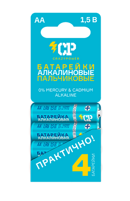 Батарейка AA CP LR6 Алкалиновые BL4 бирюз (кратно 4)