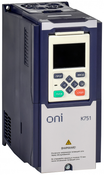ПЧ K750 380В 3Ф 4-5,5кВт 9,4-13А встр. торм. ONI (кратно 1)