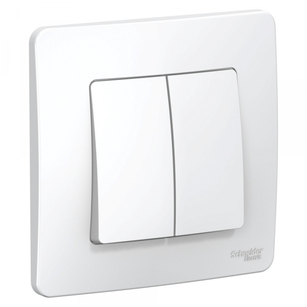 Переключатель двухклавишный схема 6+6 10А 250B IP20 BLANCA БЕЛЫЙ скрытая установка BLNVS106601