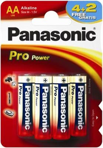 Батарейка AA Panasonic LR6 Pro Power BP4+2 ПРОМО ПОЗИЦИЯ (кратно 6)