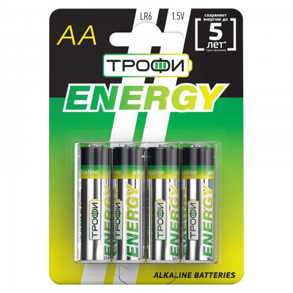 Батарейка AA Трофи LR6-4BL ECO (40/720/17280) (кратно 4)