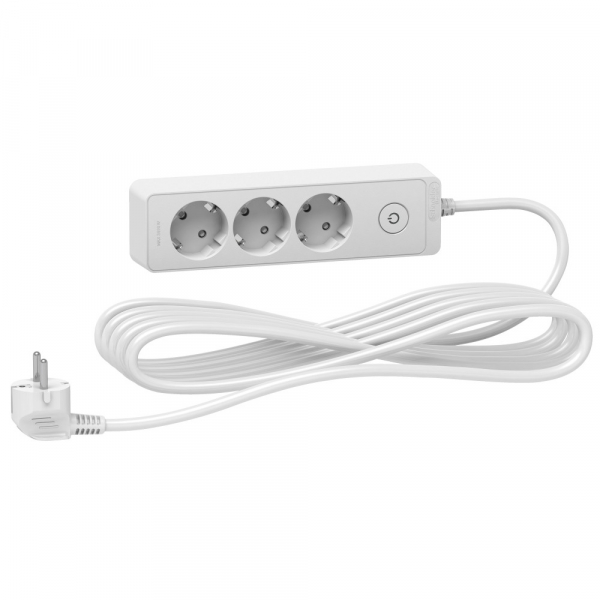 Удлиннитель бытовой 3 гнезда с заземлением 5м ПВСбелый Schneider Electric ST9435W