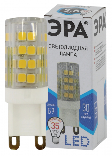 Светодиодная лампа ЭРА G9 3,5Вт 220В 4000К