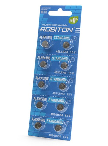 Батарейка &quot;таблетка&quot; ROBITON STANDARD AG5 BL10 (кратно 10)