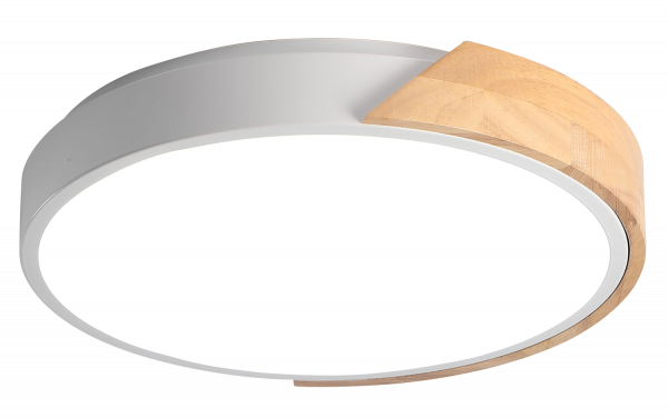 Светильник Jazzway PPB Sсandic-R 24w 4000K GR/W с деревянной планкой IP20 D330*50