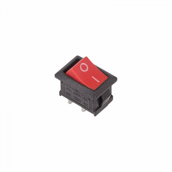 Выключатель клавишный 250V 6А (2с) ON-OFF красный  Mini  (RWB-201, SC-768)  REXANT 36-2111