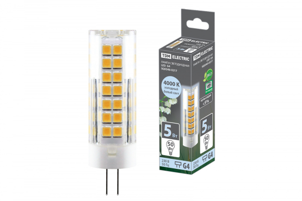 Светодиодная лампа TDM G4 5Вт 230В 4000К SMD 16x55 мм